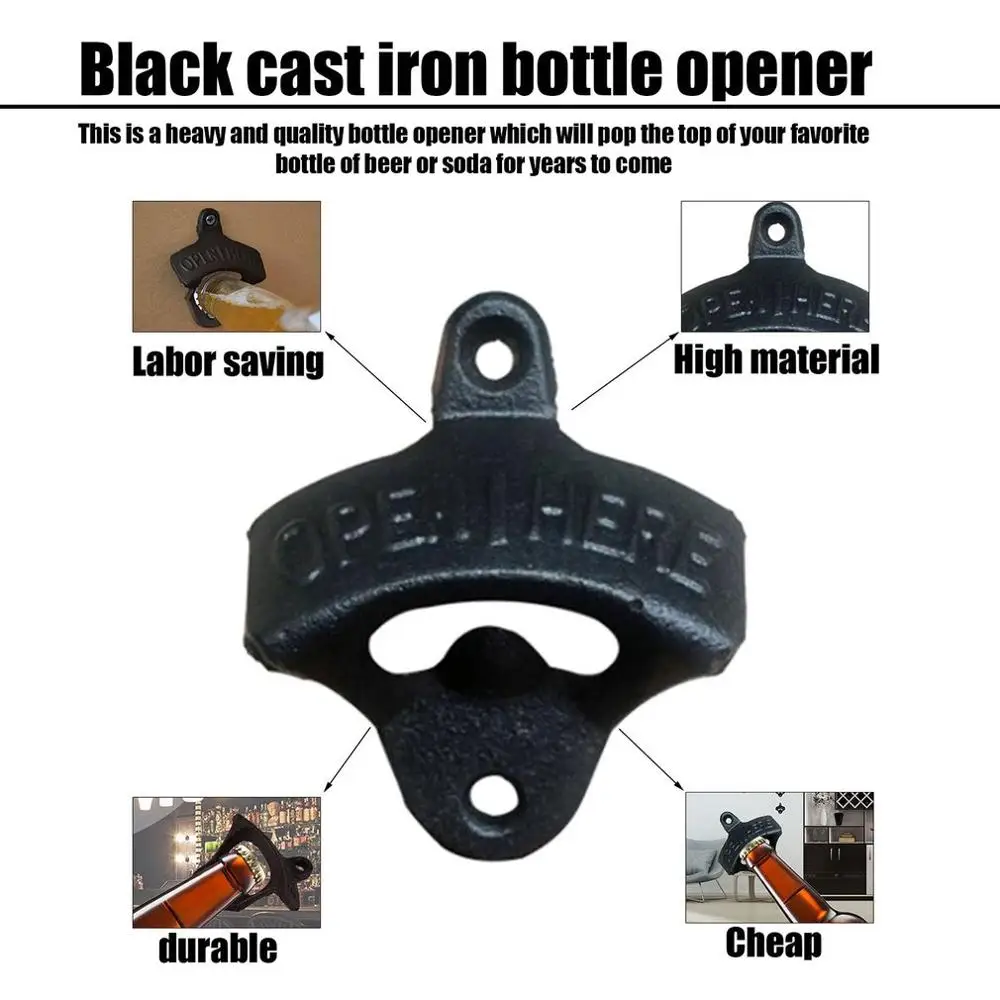 

Antique Rust Style Bar Pub Beer Bottle Top Stopper Opener Carbon Steel Vintage Eco-Friendly for Bottle Beer and Glass Cap
