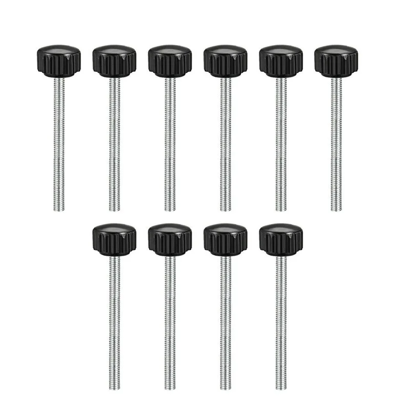 

M4 x 50mm Male Thread Knurled Clamping Knobs Grip Thumb Screw on Type 10 Pcs