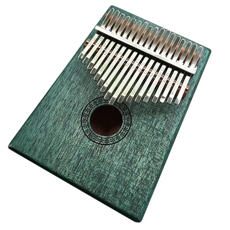 

17 Key Kalimba Mahogany Thumb Piano Mbira Natural Mini Keyboard Instrument Green