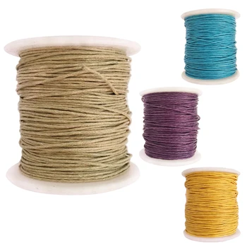 

4 Rolls Waxed Cotton Cord Thread 80M 1MM Jewellery Making Cord