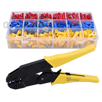 

Insulated Crimping Ratcheting Tool with 700 PCS Wire Electrical Terminal Connectors for Heat Shrink Connectors