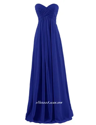 Royal blue Элегантные Для женщин взрослых шифоновое платье без бретелек длинное шифоновое платье подружки невесты платья длиной до лодыжки вечерние платья детская одежда; летнее платье принцессы - Цвет: Royal blue