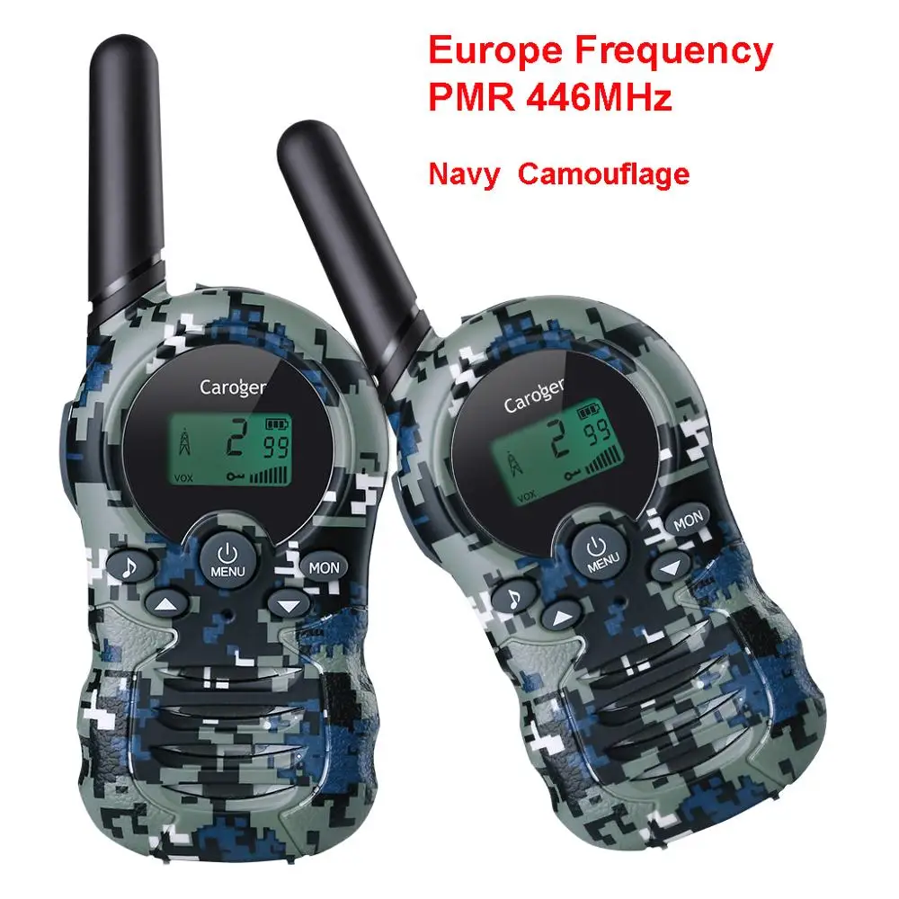 EU Navy Camouflage Caroger 22/8 канал 2 шт. иди и болтай Walkie Talkie S FRS/GMRS 462/467/446 МГц двухстороннее радио 2 км Диапазон ручной домофон с камуфляжным принтом - Цвет: EU Navy Camouflage