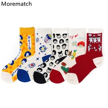 Morematch/модные новые милые женские носки в стиле Харадзюку; креативные спортивные носки с героями мультфильмов; Дышащие носки средней длины без пятки; размеры 5,5-10