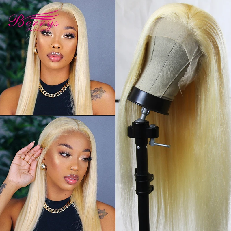 Best Buy Transparent Lace Human-Hair-Wigs Blonde Straight Pre-Plucked 10-30inch Brazilian  GR6Je175Z5d