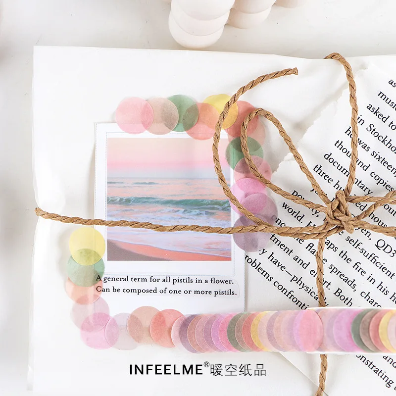 100 шт./лот клейкая лента Washi с красочными точками сделай сам Скрапбукинг базовые