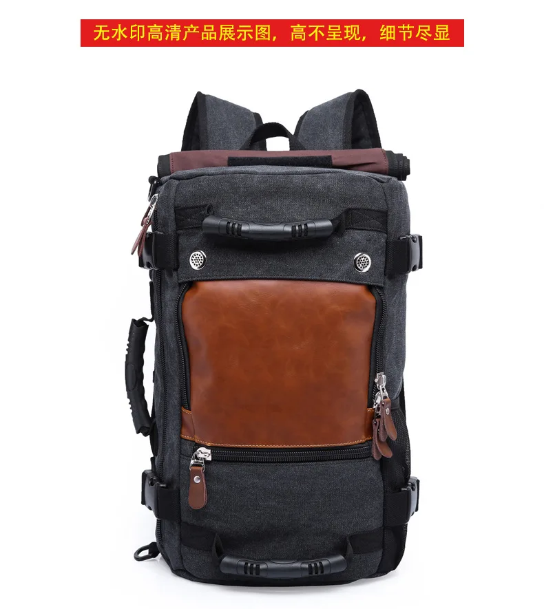 

Literature And Art Retro Casual Korean-style Large Capacity Canvas Backpack Men's Backpack Multi-functional Travel Casual Backpa