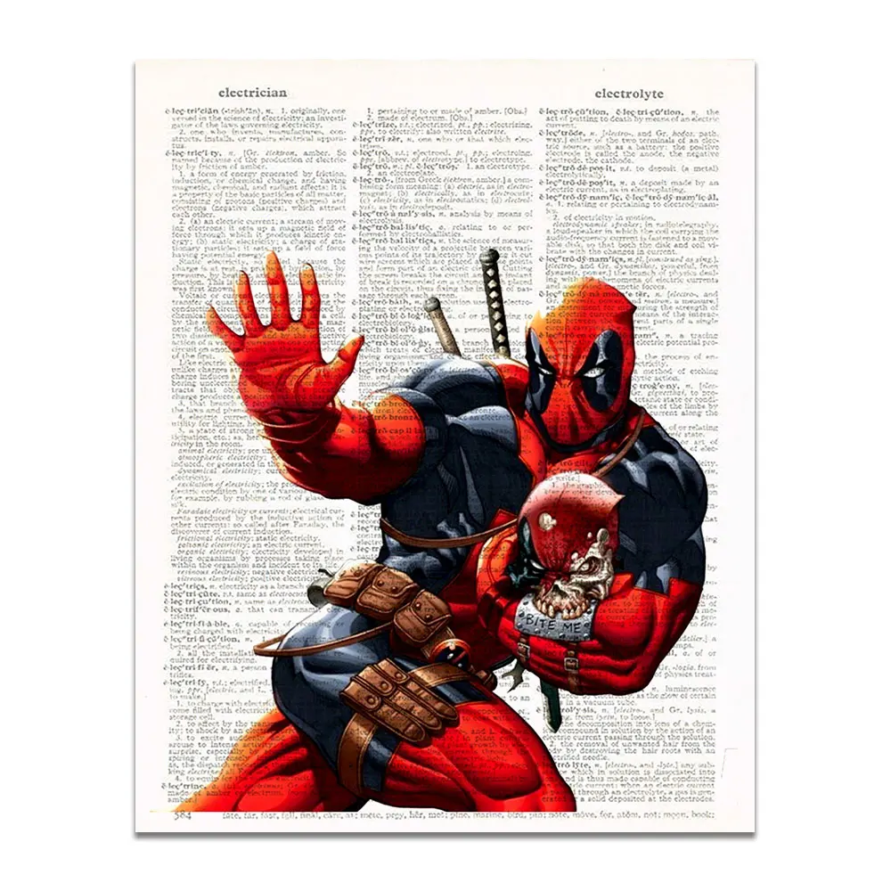 Marvel Comic Book Superhero Poster Spiderman Deadpool Roken Vinger Gun  Canvas Schilderij Wall Art Foto Voor Kamer Home Decor - AliExpress, image size:1000x1000