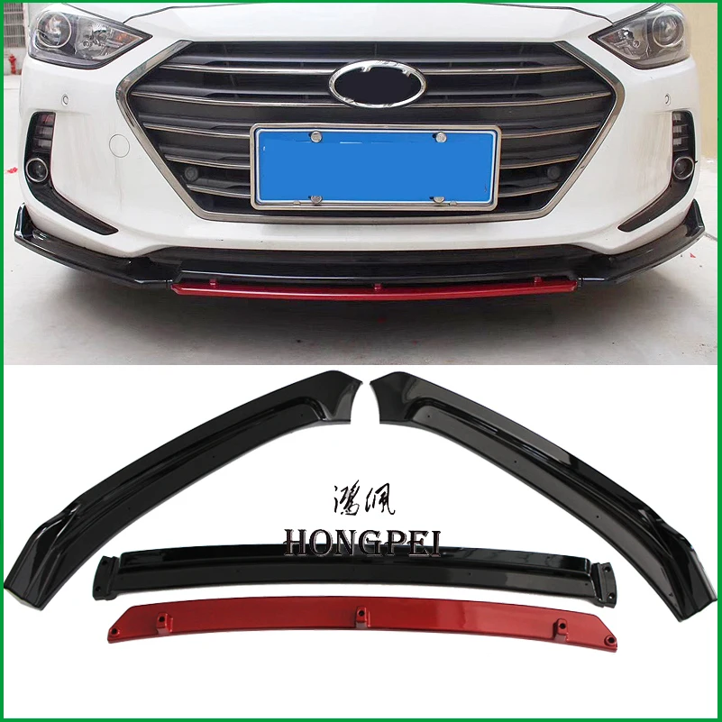 

For hyundai Elantra Avante 2016 2017 2018 Front Bumper Lip Lower Grille Diffuser Protector Plate Spoiler Body Kit Cover Trim