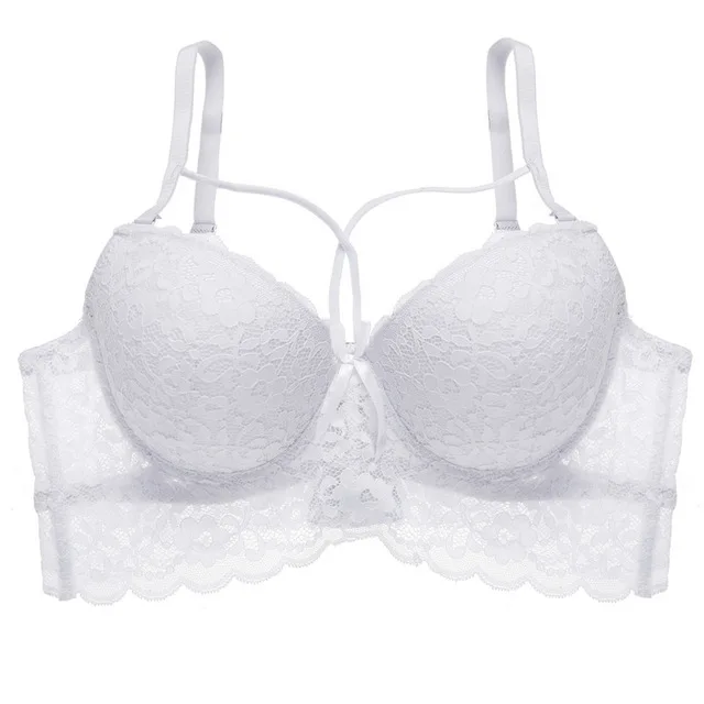 style3 white Кружевной бюстгальтер с застежкой спереди, красивый бюстгальтер с пуш-ап эффектом, сексуальный бюстгальтер на косточках для женщин, однотонное женское нижнее белье - Цвет: style3 white