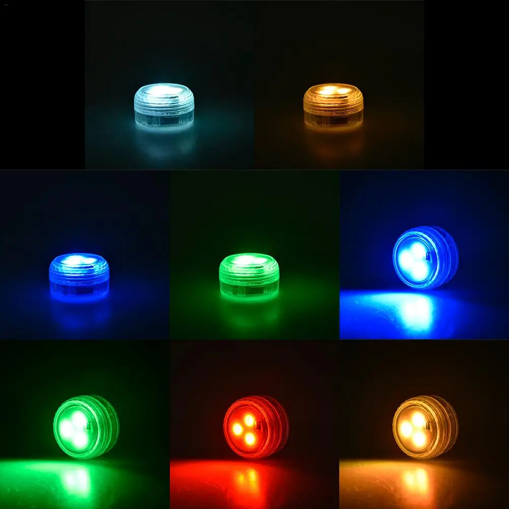 

3 LED Remote Control Light Waterproof IP68 Super Bright Diving Light Multi-color Glare SMD3528 Bar Party Remote Control Light