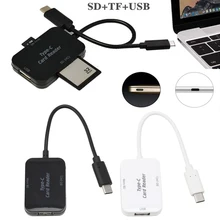 Компьютерные аксессуары USB-C type C к USB 2,0 концентратор SD TF считыватель карт памяти OTG адаптер для телефона ПК