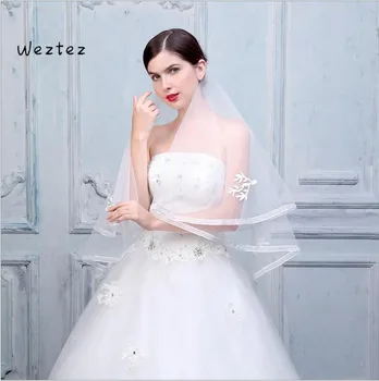 

Wedding Veils Elegant White Puffy Tulle Length Short Bridal Veil With Comb Wedding Accessories TS293