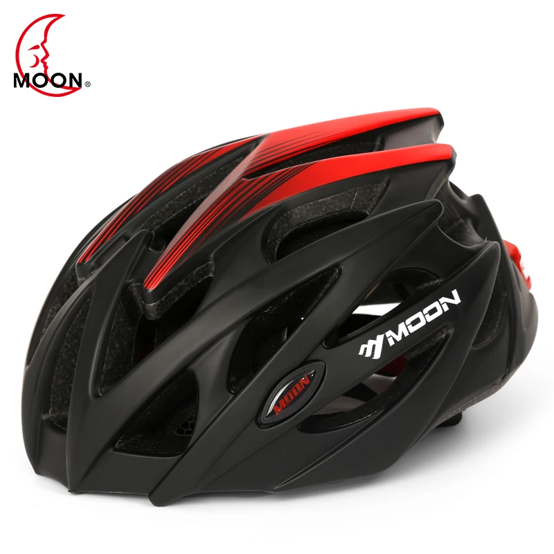 Moon New Unisex transpirable casco de montar con luz de giro moldura Integral casco de seguridad ultraligero sombrero de bicicleta M L|Cascos| - AliExpress