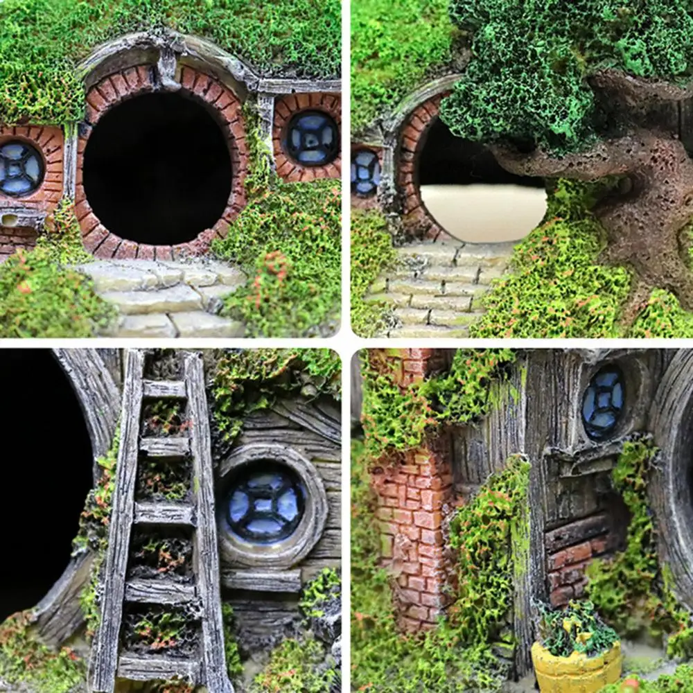 Reptile Shrimp Cave Landscaping Shelter House Aquarium Fish Tank Decor Ornament