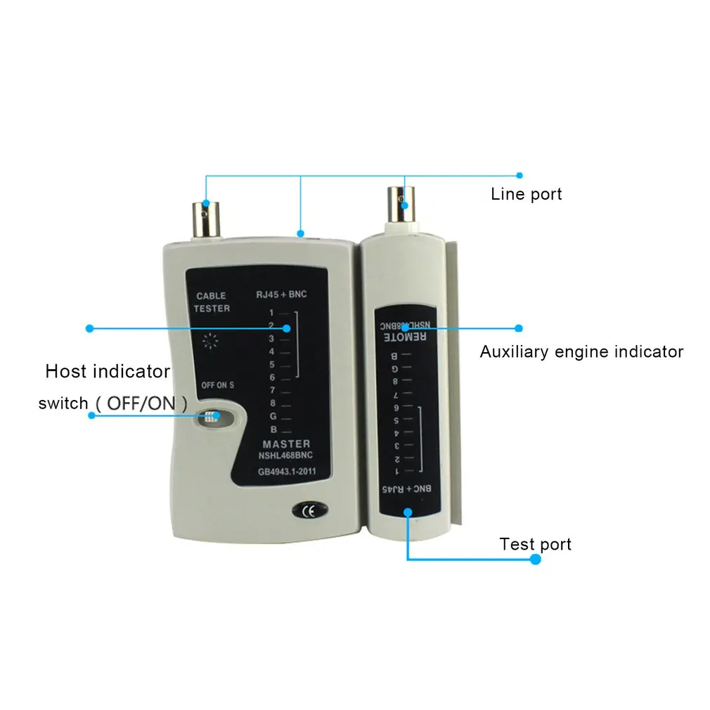 NST-YG468B Diagnostic Tool Portable LAN Network Cable Wire RJ45 BNC Network Cable Tester Detector Networking Remote Test