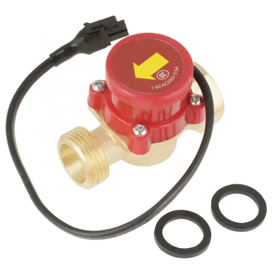 

Hot HT-60 G3/4 inch -3/4 inch Thread Water Pump Flow Sensor Switch 0.5A Pump Flow Switch With Circle AC 220V