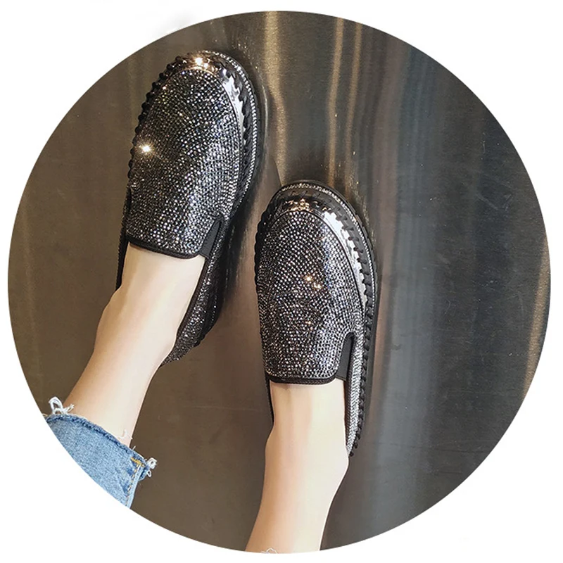 Новинка роскошные женские лоферы сезон весна-осень модные блестящие кроссовки