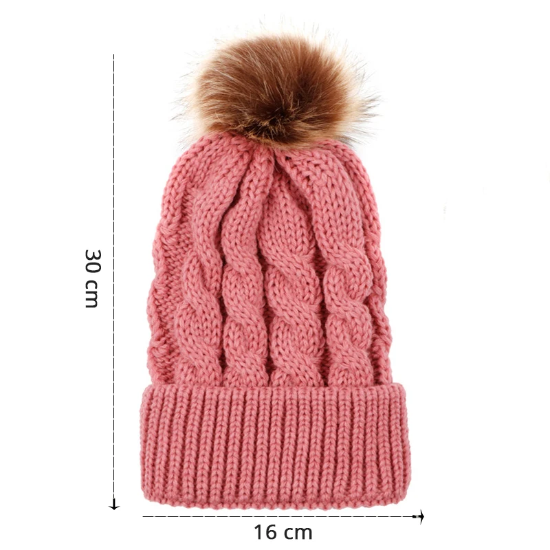 Модные зимние вязаные шапки для женщин бини толстые теплые Повседневные шапки с помпоном женские шапки бини осенние женские шерстяные шапки для дам