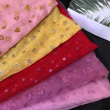 Ширина 150 см, блестящие пайетки, Золотая Мягкая сетчатая ткань для рождества, юбка-пачка, детское платье, материал для свадебной вечеринки