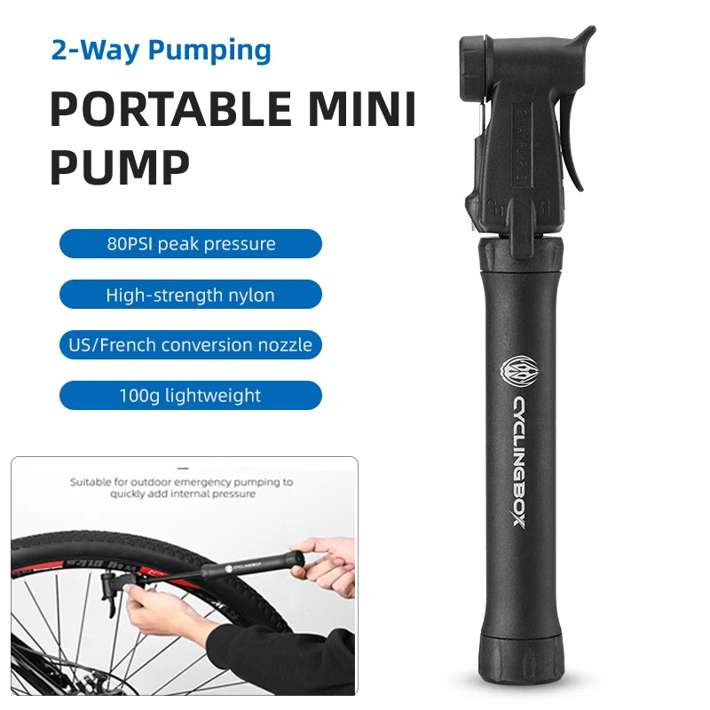 Mini Bike Pump Portable Bicycle Tyre Inflator Hand Pump Ball Cycle Presta Valve+ 