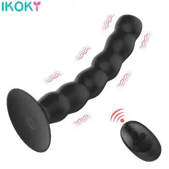 Anal Beads Strong Suction Cup 10 Modes Vibrator Sex Toys for Women Men Vagina Prostate Massage Wireless Remote Control Butt Plug 1