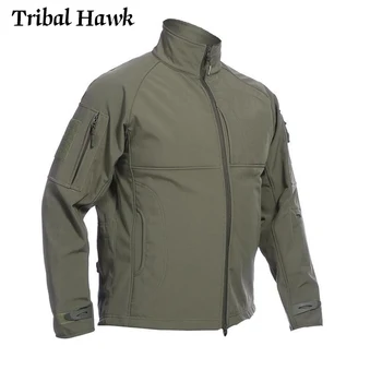 

Men's Waterproof Winter Jacket Coat Military Clothing Tactical Outwear Men Stand Collar Soft Shell Windproof Fleece Jacket Coat