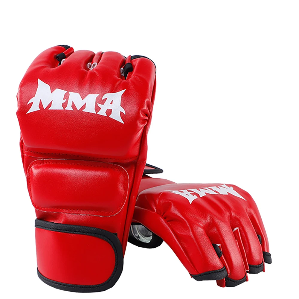 

1Pair Thick Boxing Gloves MMA Gloves Half Finger Punching Bag Kickboxing Muay Thai Mitts Professional Boxing Training Equipment