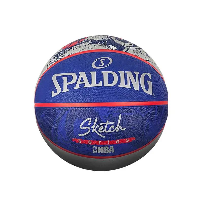 SPALDING NBA открытый робот эскиз Баскетбол Официальный Размер 7 резиновый мужской матч мяч баскетбол 83-677y - Цвет: 83-677y