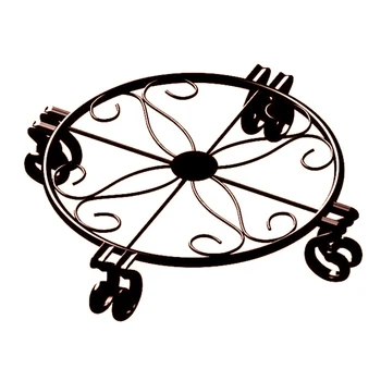 

Black Metal Potting Plant Bracket Multi-Function Anti-Rust Durable Steel Structure Round Plant Bracket