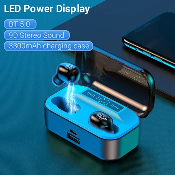 

LED Power Display Wireless Bluetooth Earphone with Mini Stereo TWS Waterproof Earphones for Vehicle/Sport Earbuds