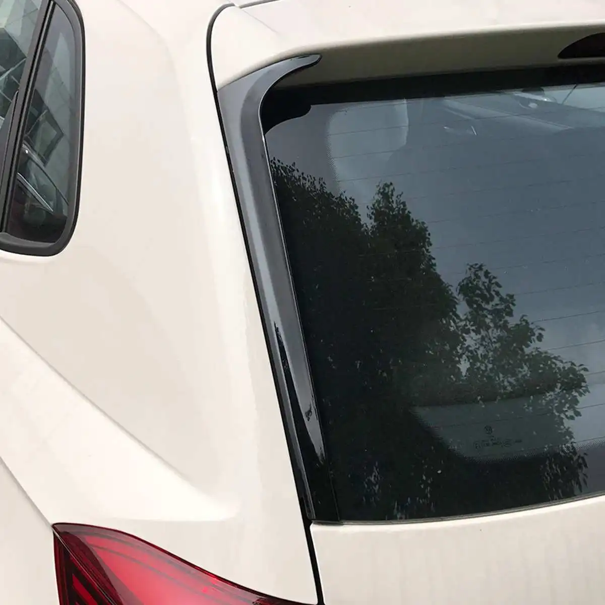 2PCS Rear Window Side Spoilers Glossy Canard Canards Splitter For VW for Polo MK5 2011-/ MK6+ Car Styling Gloss Black