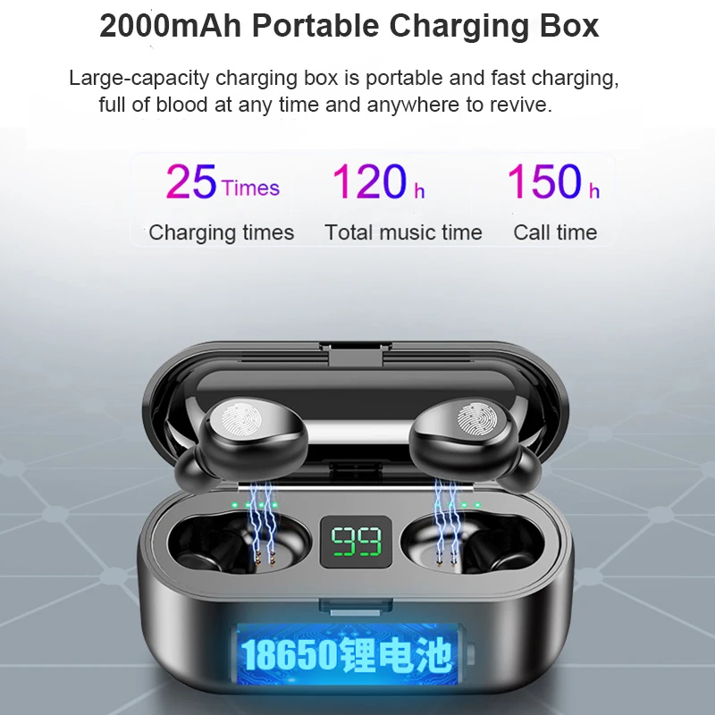 TWS Наушники Mini Smart Touch с поддержкой Bluetooth 5 0 и зарядным футляром на 2000 мА ·