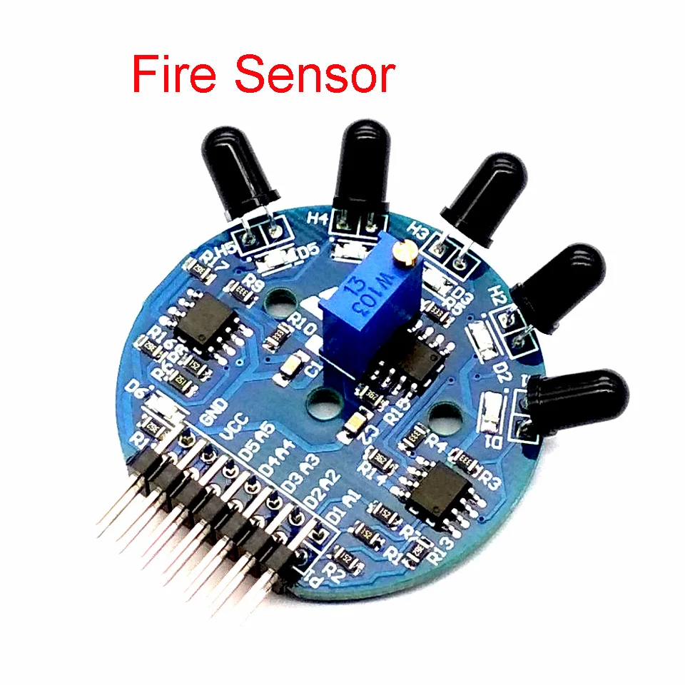 5 Way Flame Sensor Module Digital Analog Signal Dual Output Fire ...