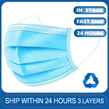 

Shipped NOW ! Disposable 3-Laye Non-woven Mask Anti Dust Mask Protective Mask Anti Fog Dust-proof Mascarilla