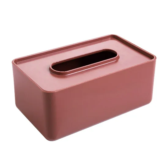 Ванная комната Кухня Деревянный PP пластик коробка для салфеток Твердый Деревянный Держатель салфеток чехол Автомобильная домашняя декоративная ткань коробка держатель для автомобиля - Цвет: brick red