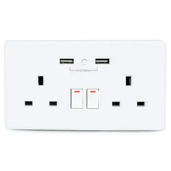 

2.1A USB Charger WiFi Wall Socket Smart Switch Outlet Plug Compatible with Amazon Alexa Echo and Google Assistant IFTTT,No Hub R