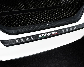 

Car abarth carbon fiber emblem car trunk guard rear bumper plate protect sticker for fiat viaggio punto 124 125 500 styling