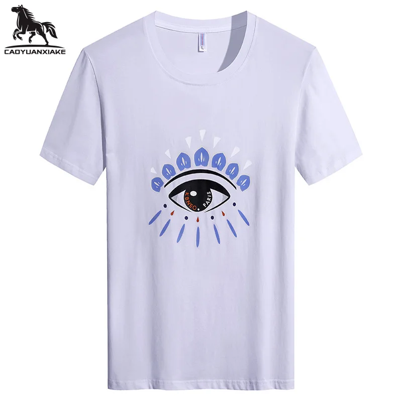 

size M-6XL 7XL 8XL men t-shirt summer New printing eye short sleeve Cotton t shirt Loose T-shirt mens youth casual t-shirts 6863