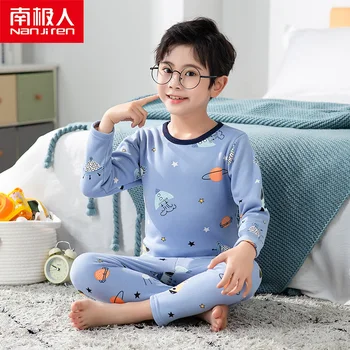 

nanjiren kid clothes children warm pajama suit set Velvet milk shreds warm baby suit casual comfortable breathable pajamas 2D