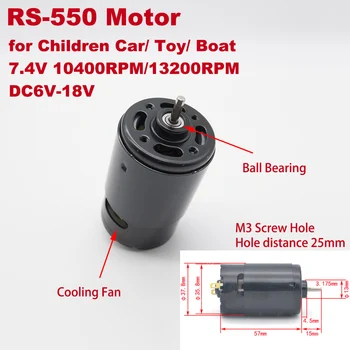 

Black Micro 36mm RS-550 Electric Motor 3.17mm Shaft DC 6V-18V 12V 7.4V High Speed Power Tool DIY Toy Car Board Model Screwdriver