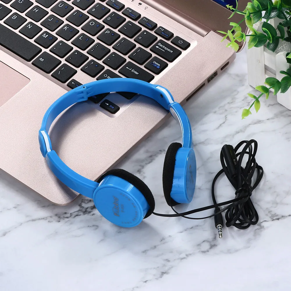 FineBlue Kubite детская проводной розовое золото наушники на ухо Складные стерео 3,5 мм Проводная гарнитура для детские наушники 5 видов цветов для мальчиков и девочек