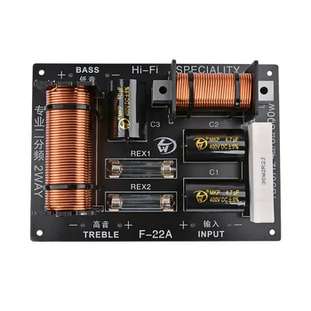 

1Pc 2 Way Audio Speaker Frequency Divider 800W Adjustable Treble Bass Crossover Speaker Professional Filter