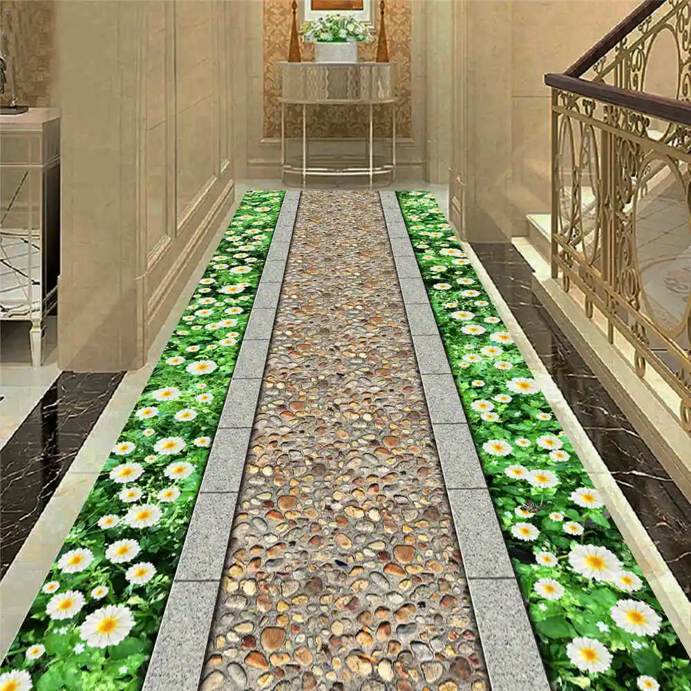3D Printed Area Rugs Anti Slip Bedroom Rug Floor Carpet Play Mat Kids Room Cobblestone Floral and Carpets for Living | Дом и сад