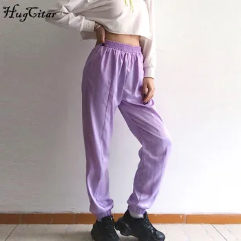 

Hugcitar 2020 high waist casual cargo pants 2-2- spring women fashion streetwear outfits trousers