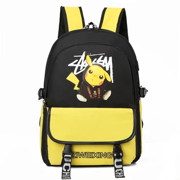 

boys school bags for girls female laptop backpack usb backbag children backpacks cute Pikachu school backpack for girls bag pack