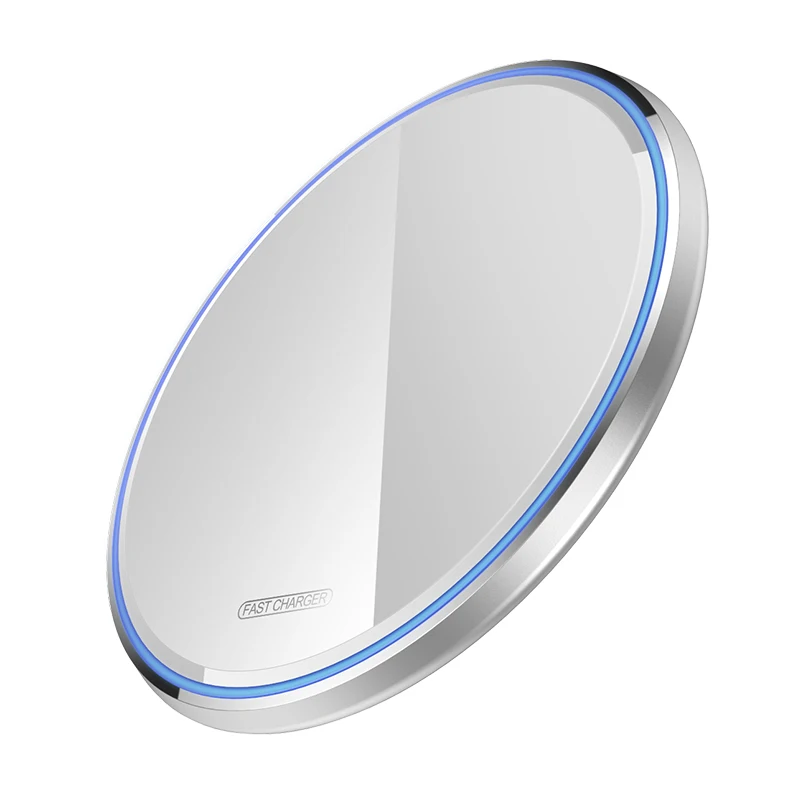 White KUULAA 10 W Qi Беспроводное зарядное устройство для iPhone X/XS Max XR 8 зеркальное Беспроводное зарядное устройство для samsung S9 S10+ Note 9 8 - Цвет: White