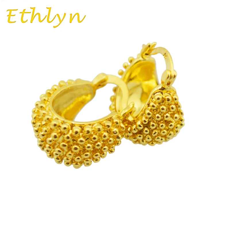 Ethlyn эфиопские/эритрейские/нигерийские/кенийские/Гана(Африка) клипсы золотого цвета серьги для женщин E10