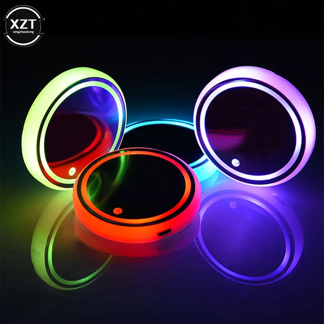 LED Car Cup Holder Light Mats 2