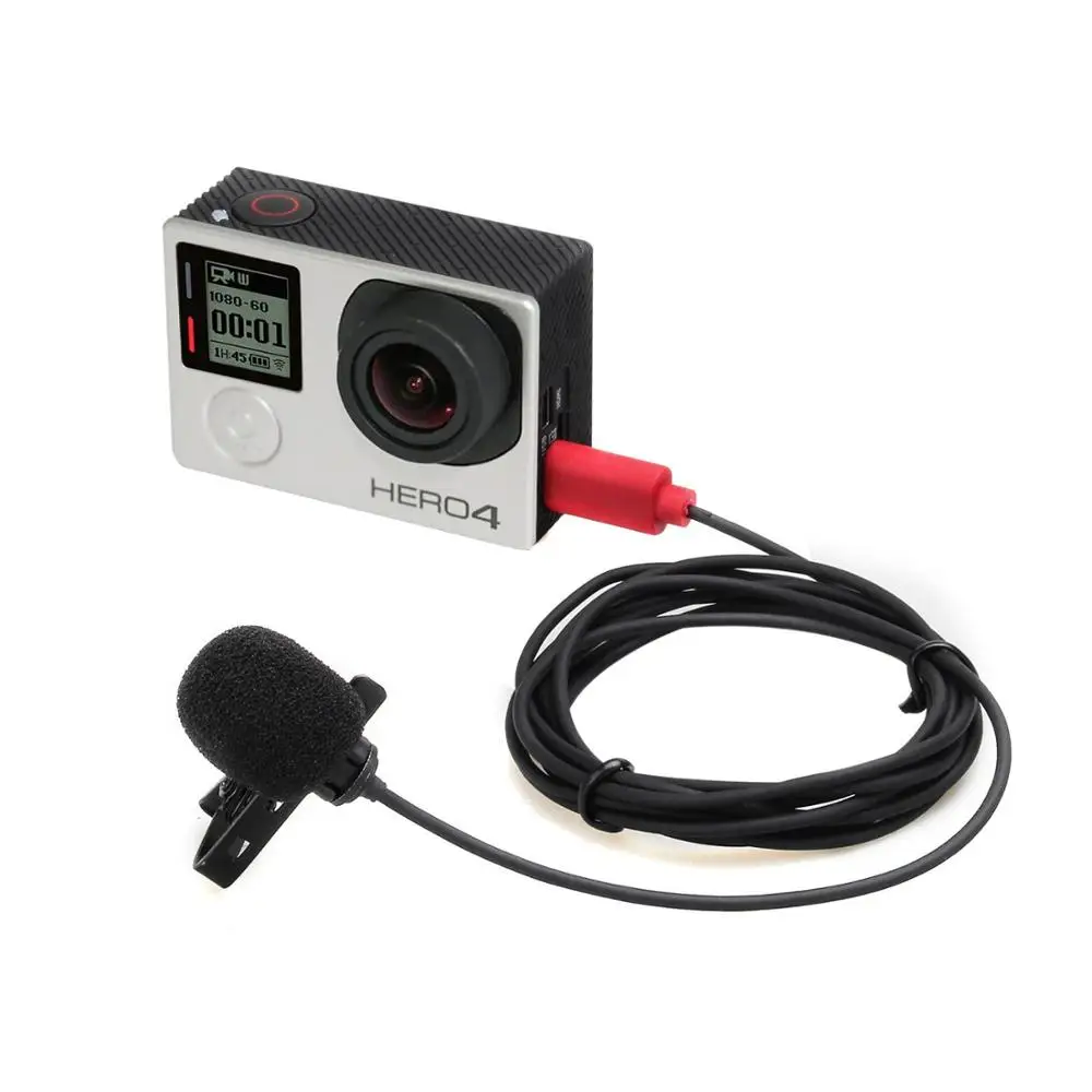 ESMIC01G Lavalier Microphone Condenser Mic for GoPro HERO 3 3+ 4